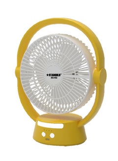 اشتري 8 Inch Rechargeable Fan With LED Light White AC/DC في الامارات