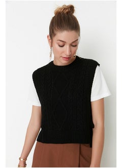 Buy Black Crop Knitwear Sweater TWOAW22SV0058 in Egypt