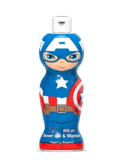 Buy Air-Val Captain America  Figure 1D Shower gel & Shampoo 2in1 400 ml in UAE