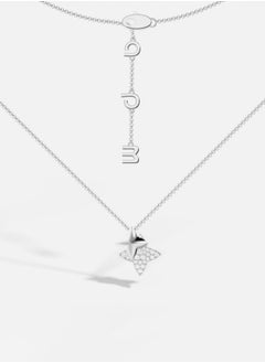 Buy APM Zirconia Women's Fashion Hexagram Silver Adjustable Necklace AC7687OX in UAE