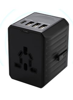 Buy Global Adapter Plug with QC3.0 Fast Charging, Surge Protector and Multi-Function Design, Travel Adapter for Over 150 Countries, Compact and Lightweight Universal Socket with USB Ports in UAE