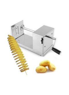 Buy Manual Stainless Steel Twisted Potato Slicer Spiral Vegetable Cutter French Fry in UAE