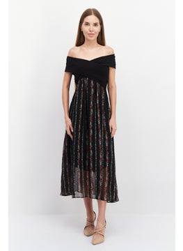 Buy Women Floral Maxi Dress, Black in UAE