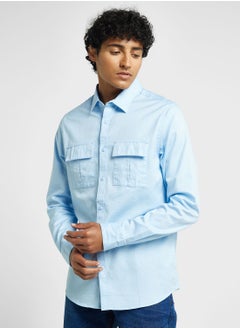 اشتري Thomas Scott Cotton Twill Classic Slim Fit Opaque Casual Shirt في الامارات