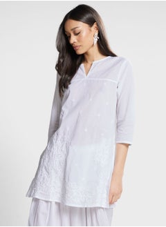 اشتري Scoop Neck Embroidered Kurti في الامارات