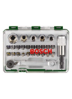 Buy Bosch Screwdriver Bit Set 27 pieces with Ratchet , Durable screwdriver bits for 5 screw head types in 20 standard sizes. | Model: 2607017160 in UAE