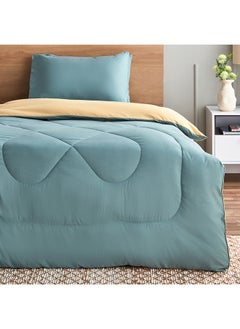 اشتري Derby 2-Piece Reversible Microfibre Single Comforter Set 220 x 135 cm في الامارات