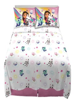 Buy Franco DreamWorks Gabby's Dollhouse Kids Bedding Super Soft Sheet Set, 3 pcs, Full in UAE