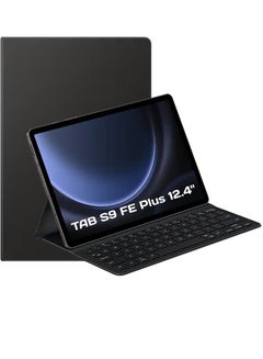 Buy Keyboard Case For Samsung Galaxy S9 FE Plus 12.4 Inch, Slim Flip With Removable Wireless Keyboard Stand Case Cover For Samsung Galaxy S9 FE Plus 12.4 Inch, Black in UAE