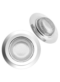 Buy Set of 2 Stainless Steel Sink Drain Strainer Sink Filter Hair Catcher Prevent Clogging for Bathroom Kitchen (3.5in and 4.5in) in UAE