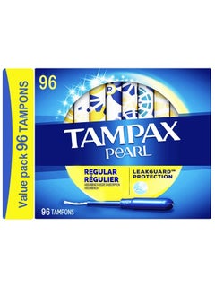 Buy 96-Piece Pearl Regular Leakguard Protection Tampons Individually Wrapped in UAE