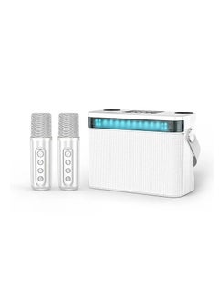 اشتري YS 224 Portable Wireless Bluetooth Karaoke Speaker Stereo Bass With Dual Microphones WHITE في الامارات