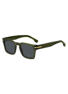 Buy Men's UV Protection Rectangular Shape Acetate Sunglasses BOSS 1625/S GREY 41 - Lens Size: 41.4 Mm - Green in Saudi Arabia