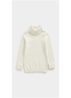 Buy White Roll Neck Knitted Jumper in Saudi Arabia