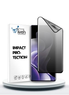 Buy vivo V40 / V40 Pro / V40 Lite 5G 2024 Nano Ceramic Privacy Full Glue Full Cover Matte Flexible Screen Protector - Clear/Black in UAE