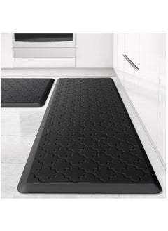 Buy Kitchen Mat, 2 PCS Cushioned Anti Fatigue Kitchen Rugs, Thick Waterproof Non Slip Desk Mats for Floor, Laundry, Sink, Office (Black) in Saudi Arabia