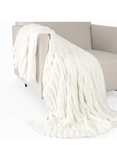 Buy Afton Throw, White - 127X152 Cm in UAE