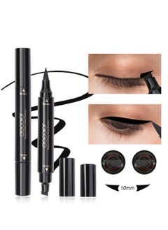 Buy Liquid Eye liner Stamp Black Double-sided Winged Eye Liner Ink Waterproof Smudgeproof Long Lasting Wing Original Eyeliner Pen in UAE