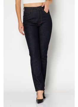 اشتري Women Slim Fit Dark Washed Stretchable Jeans, Dark Blue في الامارات