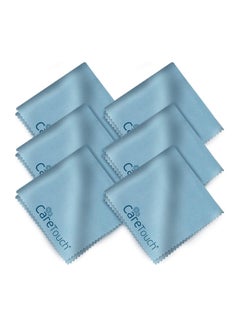 Buy Care Touch Microfiber Cleaning Cloths, 6 Pack - Cleans Glasses, Lenses, Phones, Screens, Other Delicate Surfaces - Large Lint Free Microfiber Cloths - 6"x7" (Blue) in Saudi Arabia