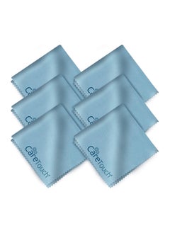 Buy Care Touch Microfiber Cleaning Cloths, 6 Pack - Cleans Glasses, Lenses, Phones, Screens, Other Delicate Surfaces - Large Lint Free Microfiber Cloths - 6"x7" (Blue) in Saudi Arabia