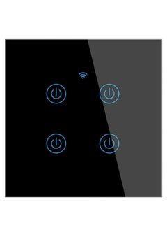 اشتري مفاتيح Wi-Fi Zigbee الذكية التي تعمل باللمس لا تتطلب سلكًا محايدًا، متوافقة مع Alexa وGoogle Home APP، التحكم عن بعد باللمس، التحكم الصوتي، لا يتطلب محورًا (4 عصابة سوداء) في الامارات