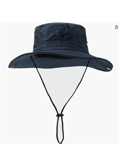 Buy Men Women Sun Hat Cowboy Hat with Straw Wide Brim Bucket Breathable Boonie Hats for Fishing, Hiking, Garden, Beach in Saudi Arabia