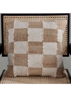 اشتري Mosaic Jute Checked Filled Cushion 45 x 45 cm في الامارات