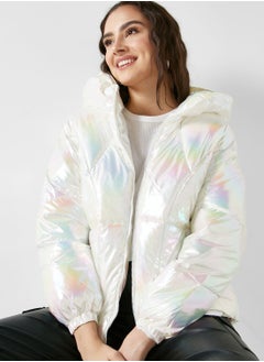 Buy Holographic Padded Jacket in UAE