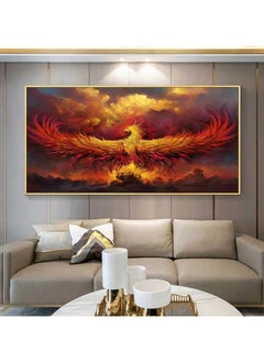 Buy Canvas Wall Art for Living Room Frameless Colorful Phoenix with open wings canvas painting mural poster wall painting for Living Room Home Office Decorations 50X100cm in Saudi Arabia