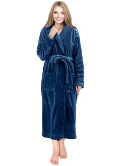 Buy Women Fleece Shawl Collar Bathrobe,Bathrobe Cotton Sleepwear Spa Robe Nightwear Nightgown Women Water Bathrobe Bridesmaid Robes Dressing Gown Autumn Robe Plush Long Robe in Saudi Arabia