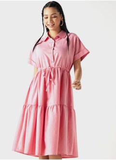 اشتري Tiered Ruched Waist Dress في الامارات