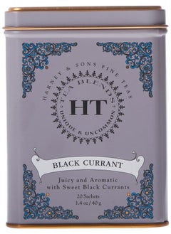 Buy Harney & Sons Caffeinated Tea Tin Sachets, Black Currant, 20 Count in UAE