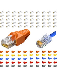 Buy RJ45 connector cat6/cat5e connector 50 sets of ethernet CAT5e cable connectors are used for UTP network plugs of solid or standard cables in Saudi Arabia