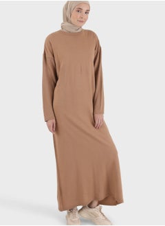 Buy Round Neck Knitted Dress in UAE