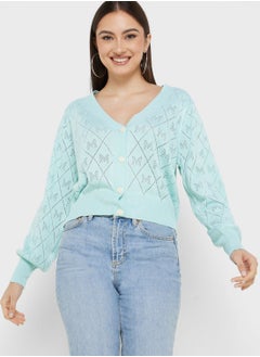 Buy Pointelle Intarsia Cardigan in Saudi Arabia