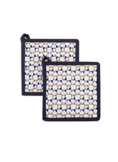 Buy Corvina 2-Piece Pot Holder Set 20X20Cm - Yellow in UAE