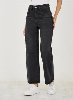 Buy High Rise Wide Leg Full Length Jeans in Saudi Arabia