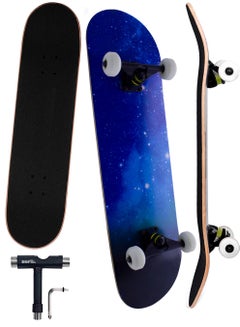 Buy Skateboard 7 Layer Wooden for Professional and Beginners, Skateboard for Adults Boys and Girls (80cm * 20cm) in Saudi Arabia