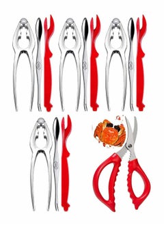 Buy Crab Lobster Crackers Seafood Tools Set Includes 4 Crab Leg Crackers, 4 Lobster Shell Knife, 4 Crab Forks/Picks and 1 Seafood Scissors in UAE