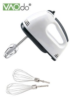 Buy 7-Speed Electric Whisk Hand Mixer Traditional Beaters Snap-on Storage Case Quiet Pure Copper Motor with 3 Stirring Sticks White in Saudi Arabia