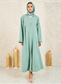 Buy Pleated Cuff Sleeves Abaya in Saudi Arabia