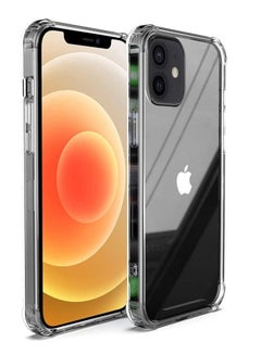 Buy Case for iPhone 12 mini 5.4-Inch, Non-Yellowing Shockproof Phone Bumper Cover, Anti-Scratch Clear Back (Clear) in UAE