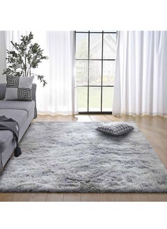 Buy Rugs Modern, Rug Long Pile for Living Room/Bedroom Non-slip Carpet Multisize Pad, Oriental Mat Dining Room/Home Decor, Rectangle (80X120 Cm, Grey) in UAE