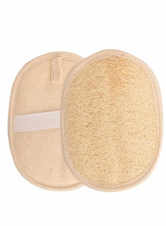 Buy 2 Pcs Bath Loofah Sponge and Biodegradable Exfoliating Loofah Pads body Scrubber Natural Bath and Shower Washcloth in UAE