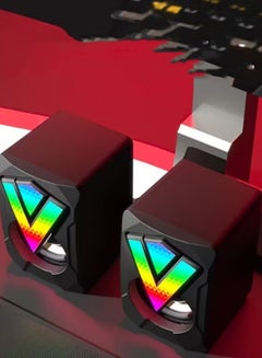 اشتري New computer RGB luminous speaker, multimedia desktop game mini speaker في الامارات