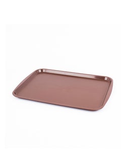 Buy melamine serving tray wooden color size 53 cm in Saudi Arabia