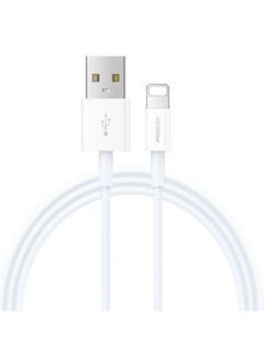 اشتري كابل شحن سريع RECCI USB-Lightning، أبيض - 1 متر يدعم وظيفة الشحن السريع. يمكن الشحن والنقل في نفس الوقت. في مصر