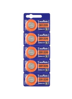 Buy Murata CR 1220 Lithium Battery 3V - Pack of 5 in UAE