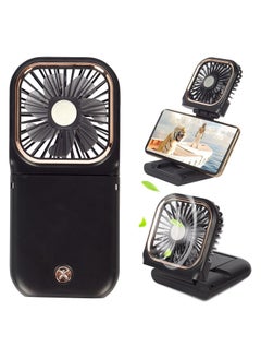 Buy Portable Fan,Mini Handheld Fan,Rechargeable Personal Fan,3000mAh 3 Speeds Battery Operated Desk Hand Neck Cooling 3 in 1 Fan,Black Electric Fan for Travel Camping Ourdoor in Saudi Arabia